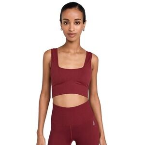 Free People Movement Good Karma Square Neck Crop Bra Burgundy‎ XS/S